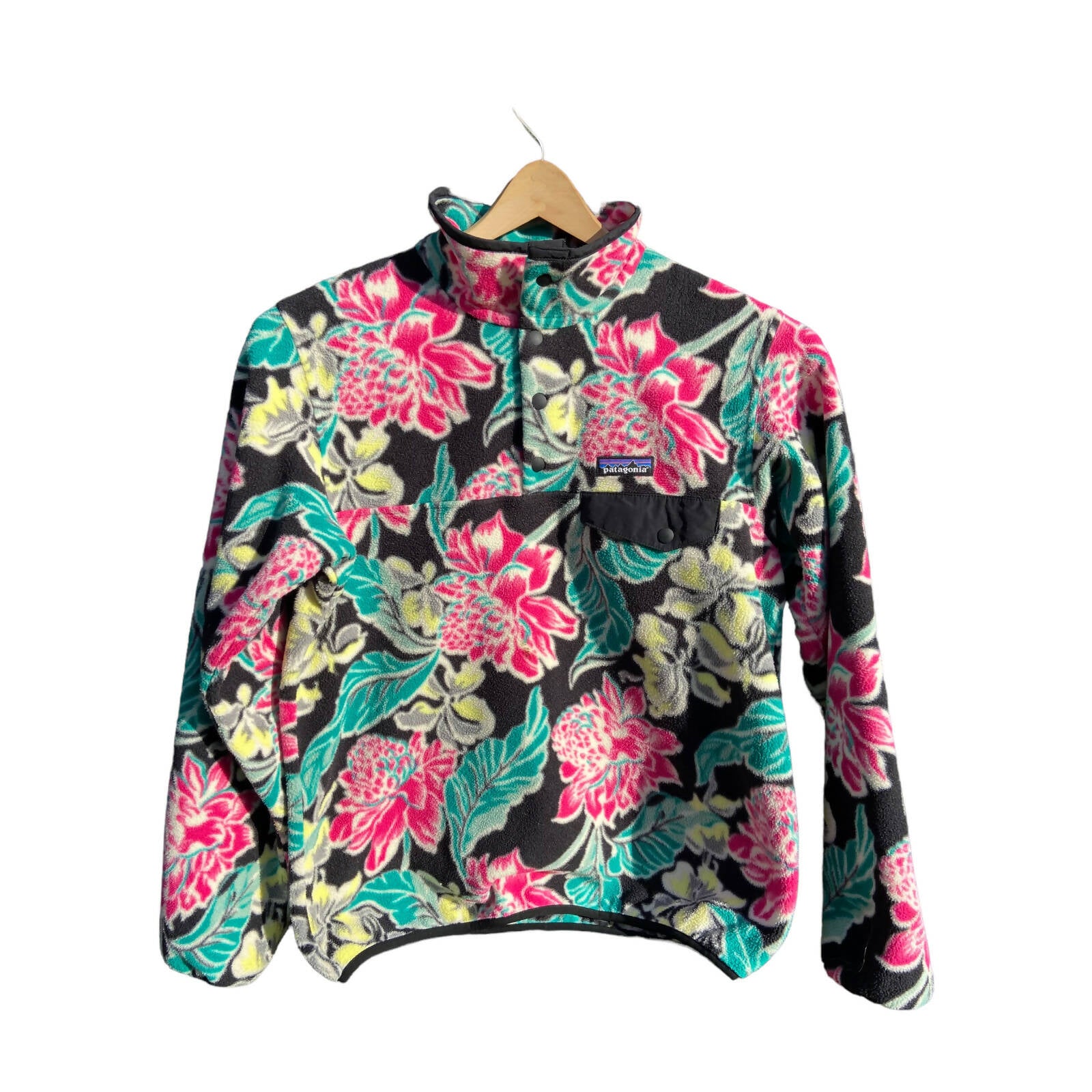 Patagonia Synchilla Blue Manoa online Floral Hawaiian Snap T Pullover Jacket Women’s La