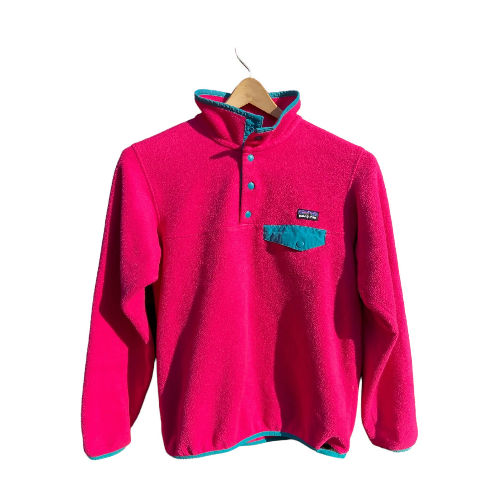 Patagonia Women's Synchilla Snap-T Fleece Pullover Sweater Raspberry Pink  Size S